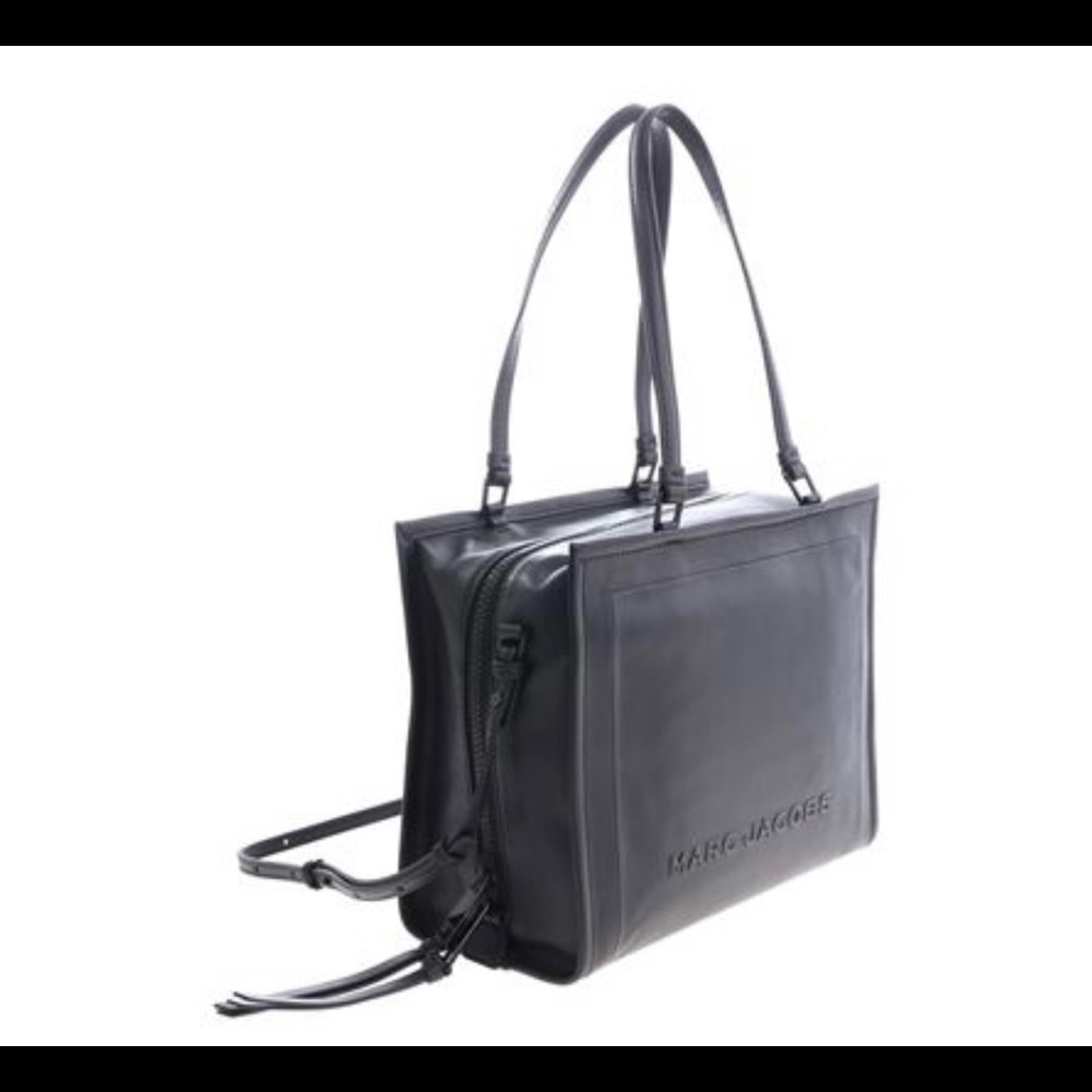 Marc Jacobs Box The Shopping Blk Satchel/Crossbody Strap Orig $600 #M0014465-001
